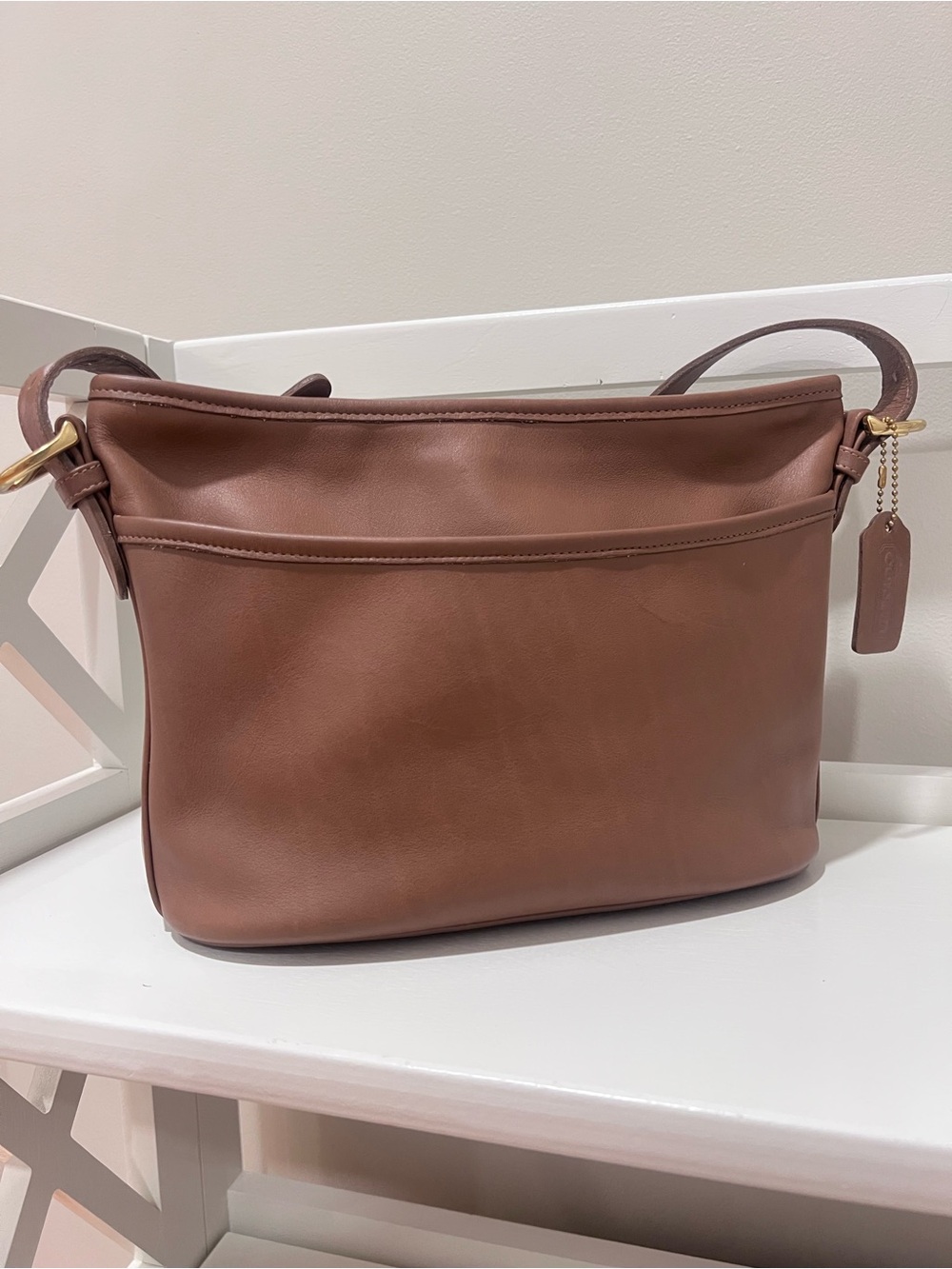 Vintage Coach Worth Bag Leather in Cognac Brown